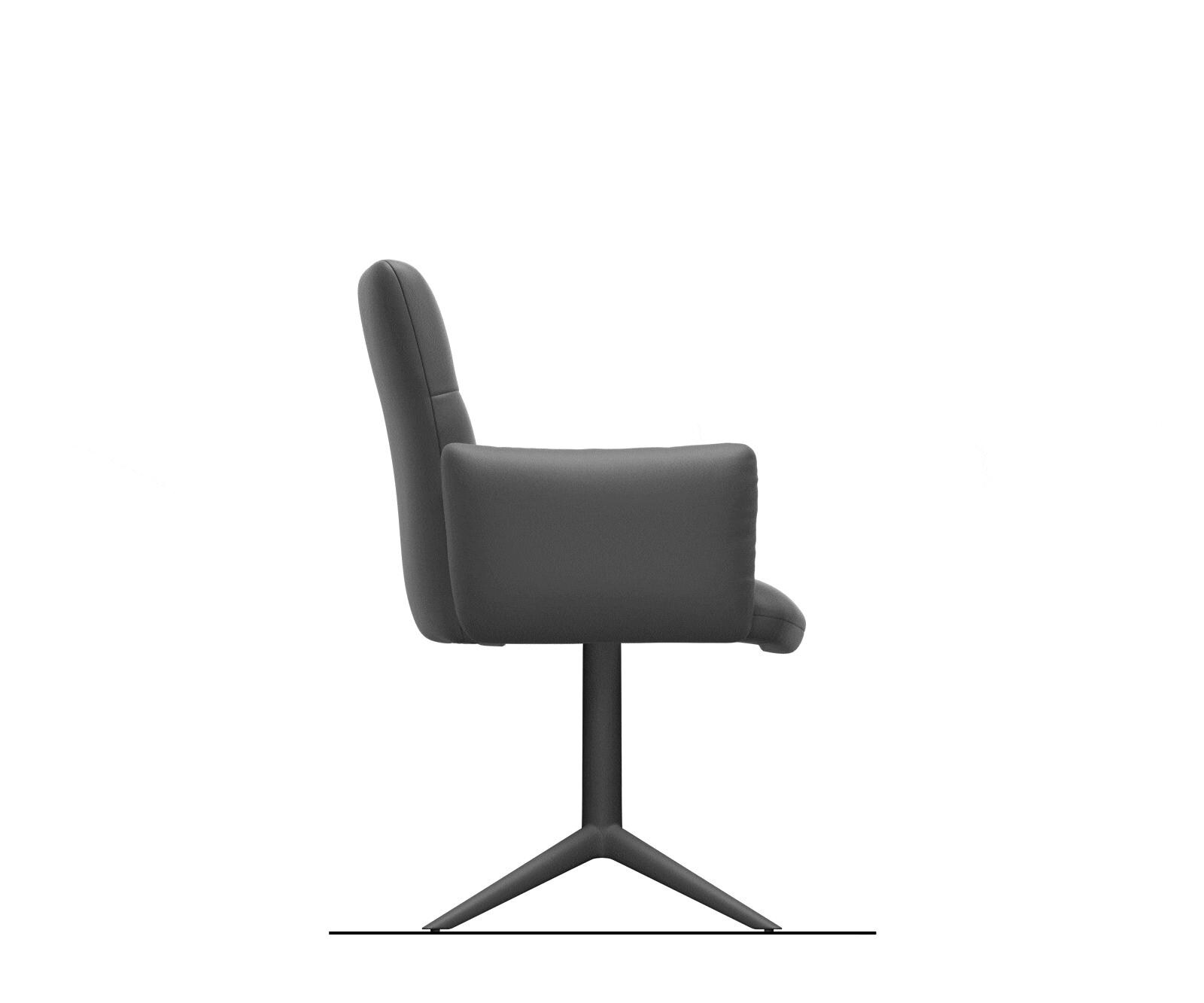 Chaise-pivotante Jova-Flex avec accoudoirs chenille olive pied de chaise 4 branches noir pivotement sur 360° fonction bascule ressorts ensachés 9
