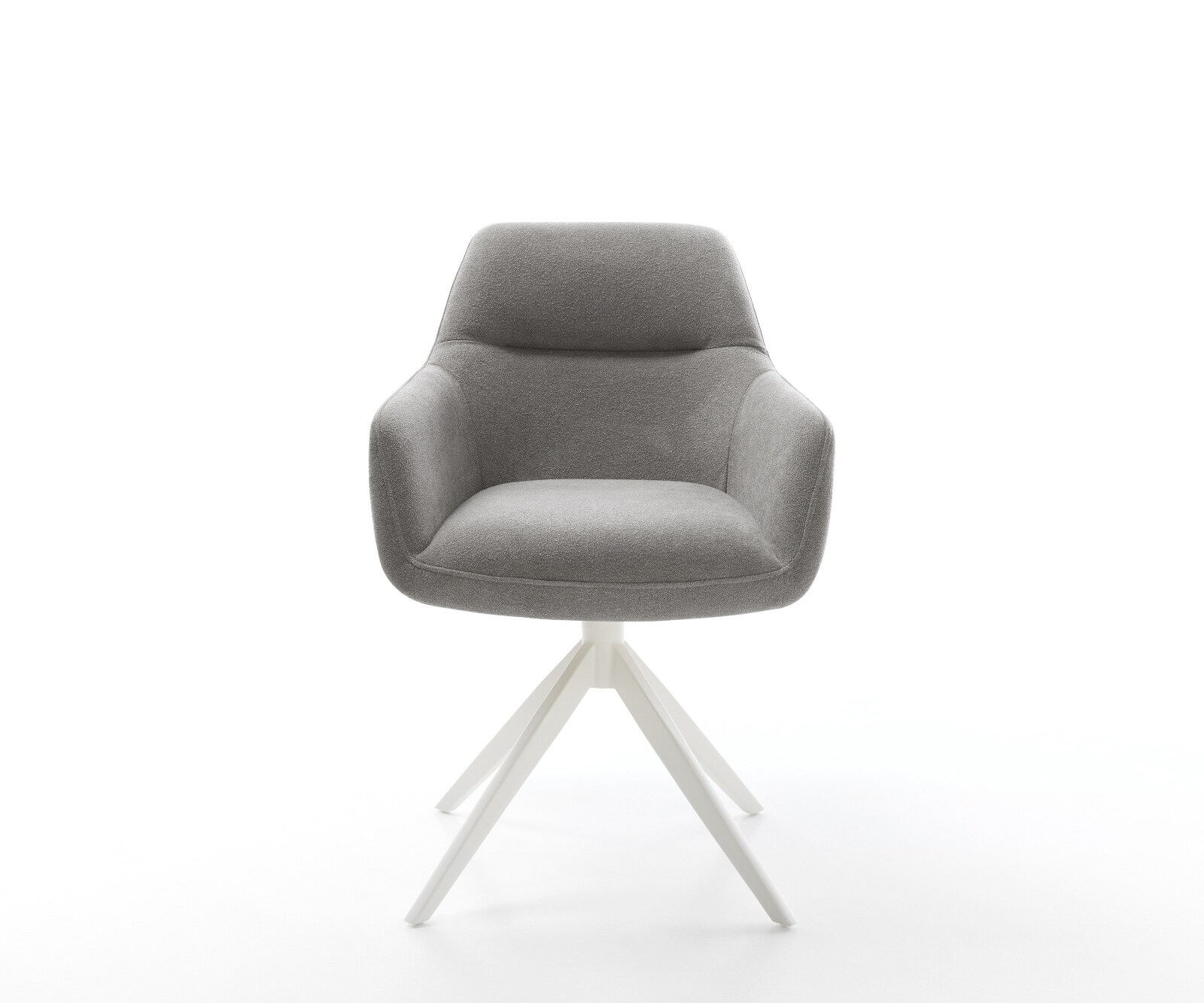 Chaise-pivotante Pejo-Flex tissu structuré doux gris pied croisé large blanc pivotement sur 360° fonction bascule resorts ensachés 2