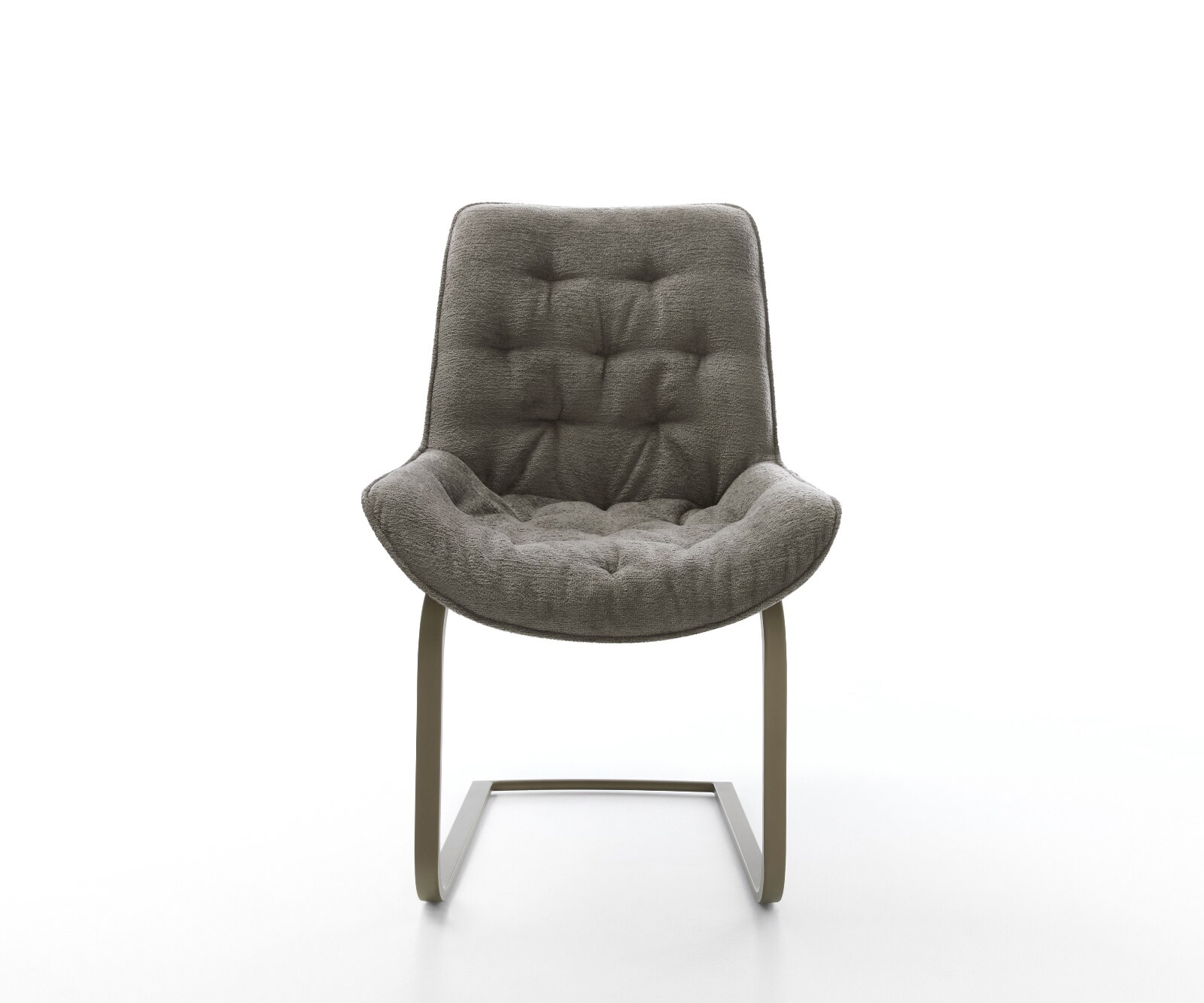 Cantilever Taimi-Flex bouclé doux couleur boue pied cantilever plat aspect titane 2