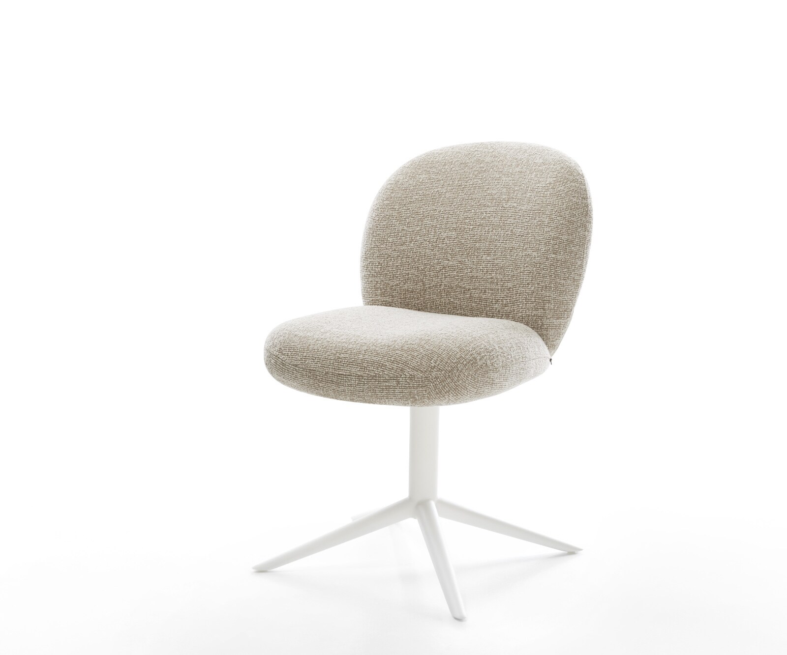 Chaise-pivotante Nube-Flex tissu tissé doux beige pied de chaise 4 branches blanc pivotement sur 360° fonction bascule resorts ensachés 1