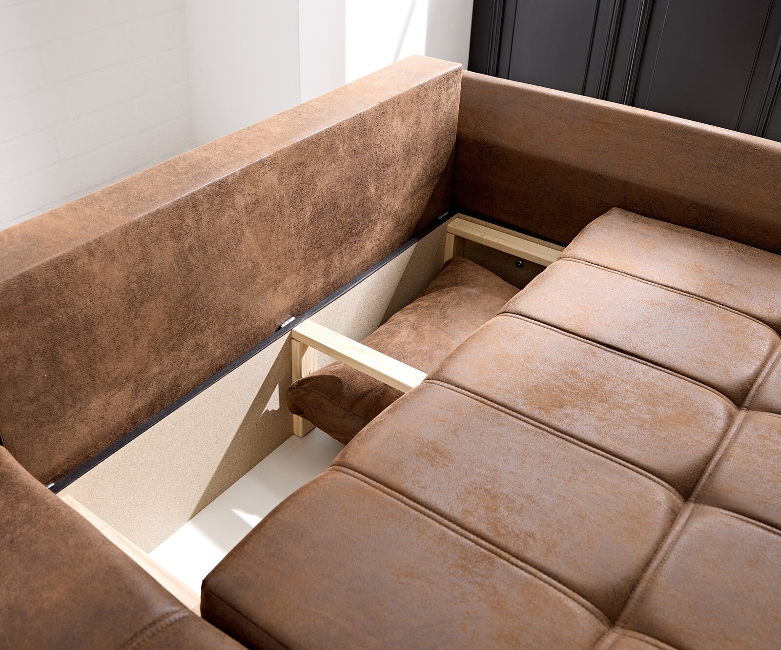 Canapé Loana 275x185 cm marron avec fonction lit 8