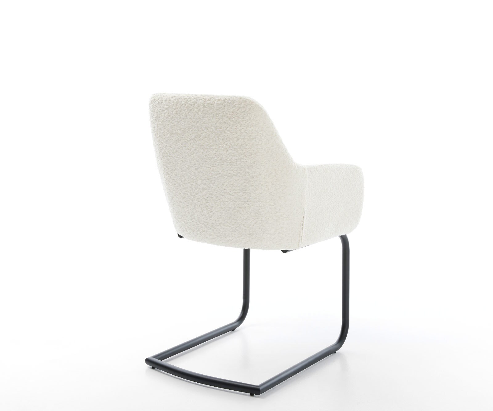 Cantilever Pejo-Flex bouclé blanc pied cantilever rond noir ressorts ensachés 4