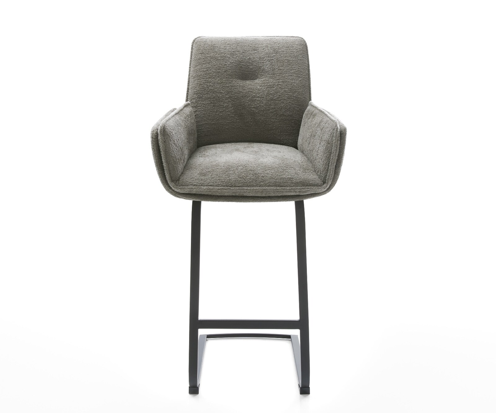 Chaise-de-bar Nela-Flex Bouclé doux Boue Pied cantilever plat noir Noir 1