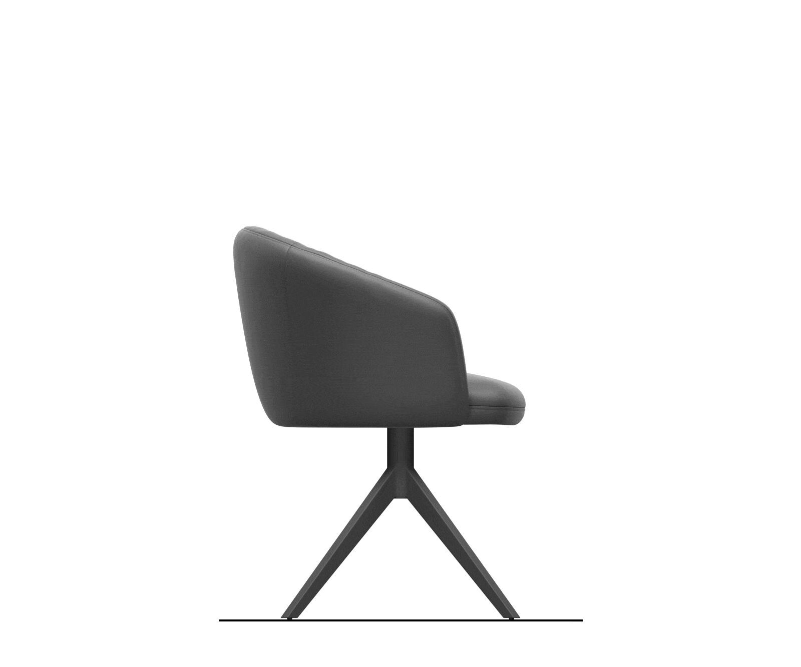 Chaise-pivotante Caja-Flex bouclé gris argenté pied croisé large noir pivotement sur 360° fonction bascule ressorts ensachés 8