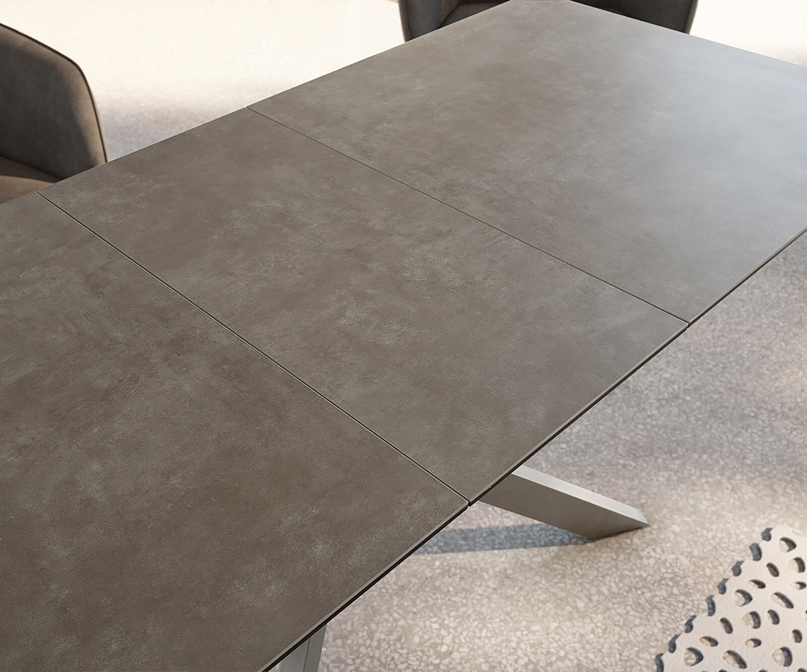 Table-manger Daven 160/200x90 cm céramique métal marron extensible 4