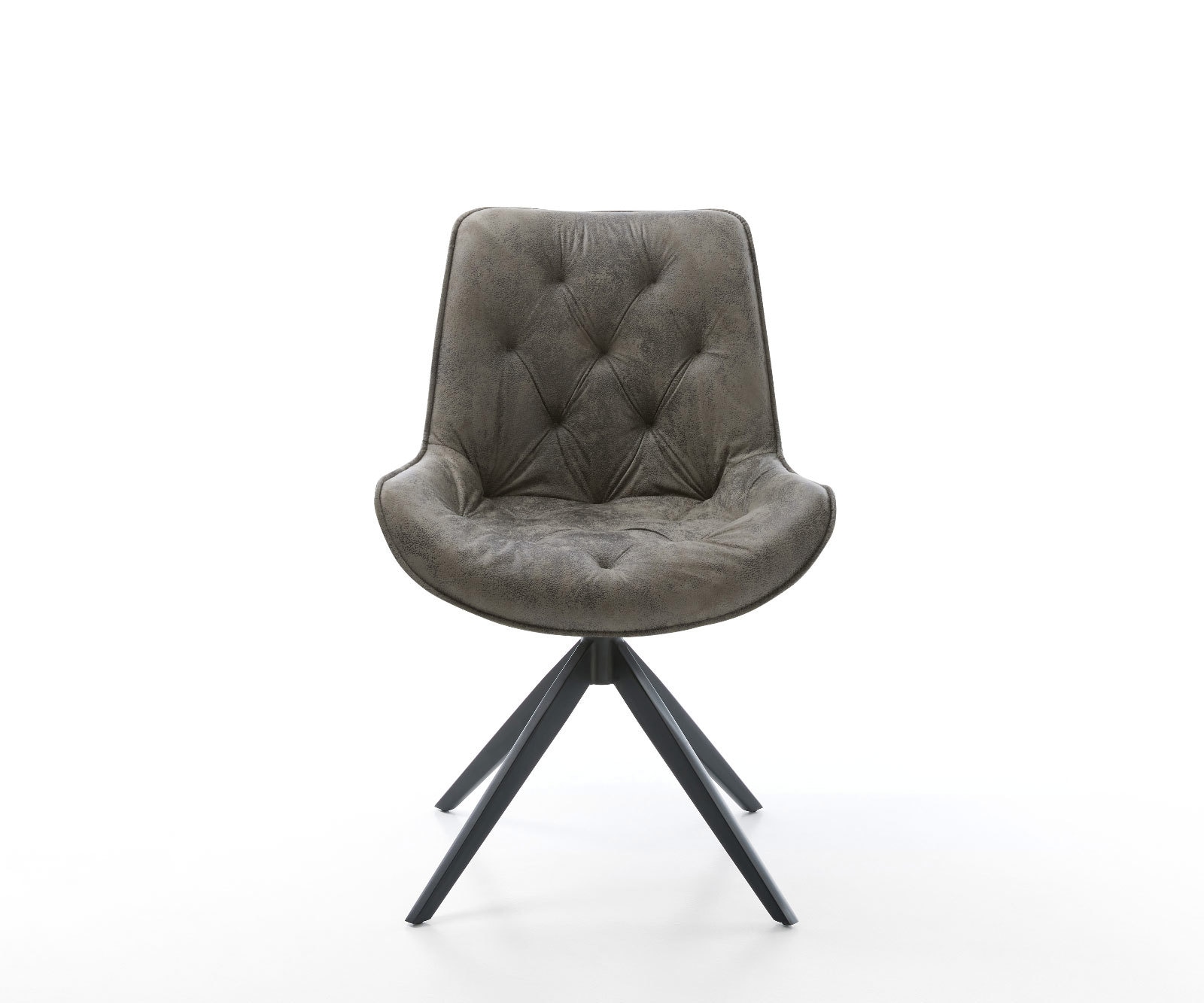 Chaise-pivotante Taimi-Flex microvelours gris antique pied croisé large noir pivotement sur 360° fonction bascule 1 Chaise-pivotante Taimi-Flex microvelours gris antique pied croisé large noir pivotement sur 360° fonction bascule 1