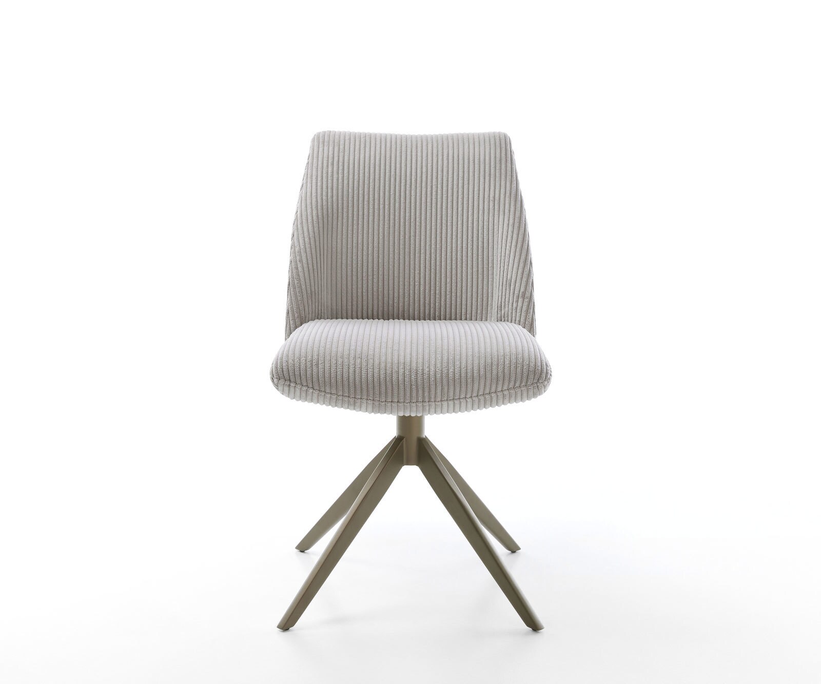 Chaise-pivotante Elso-Flex côtelé gris argenté pied croisé large aspect titane pivotement sur 360° fonction bascule ressorts ensachés 1