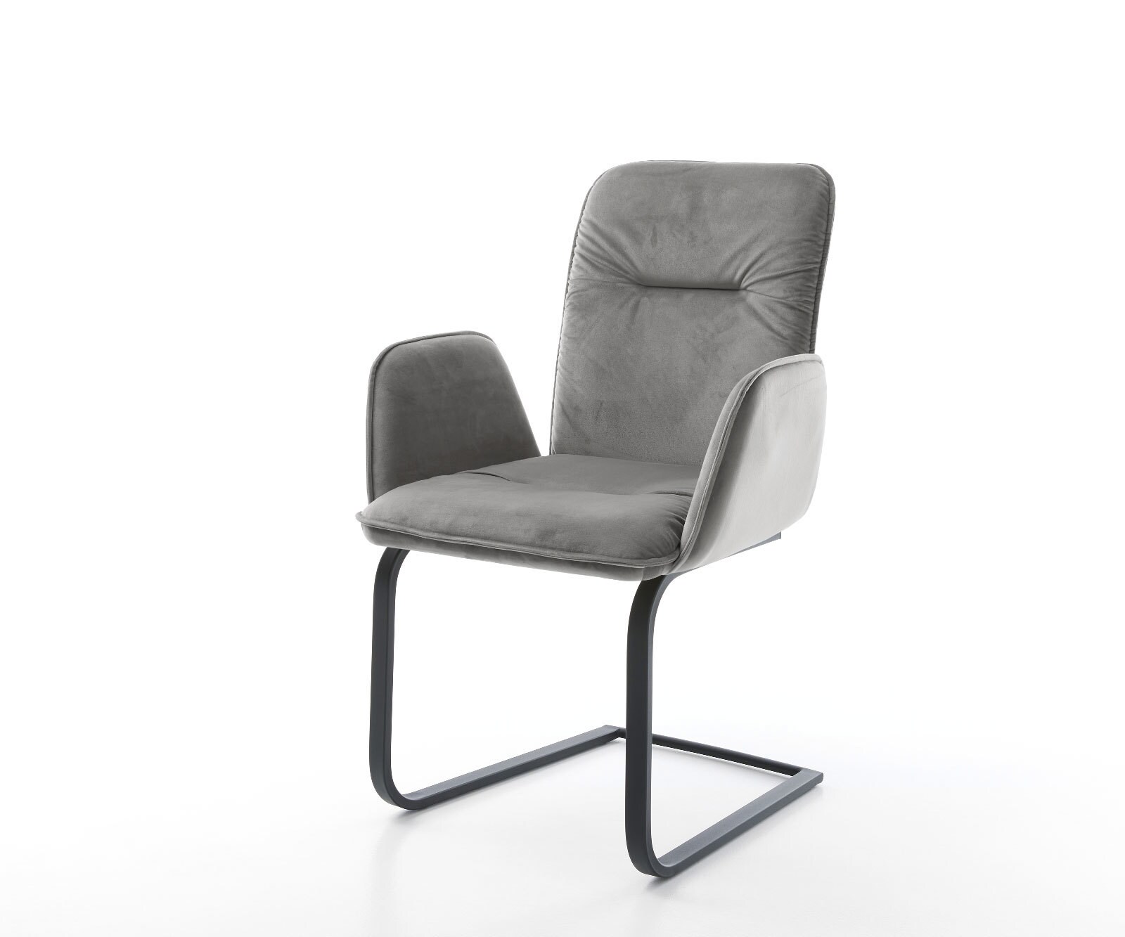 Cantilever Vinja-Flex velours gris pied cantilever plat noir