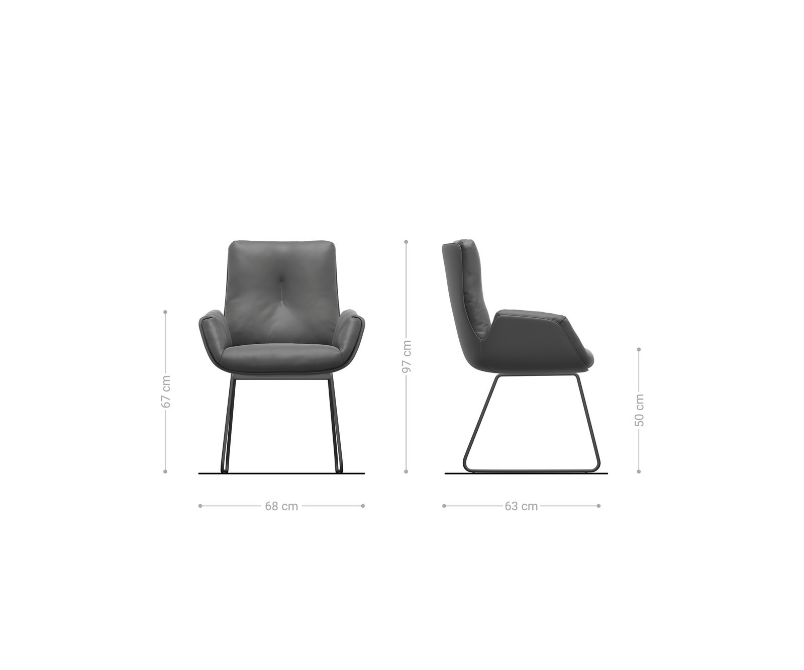 Chaise-de-bar Clea-Flex, tissu structuré Soft gris, piètement en acier inoxydable, ressorts ensachés 6