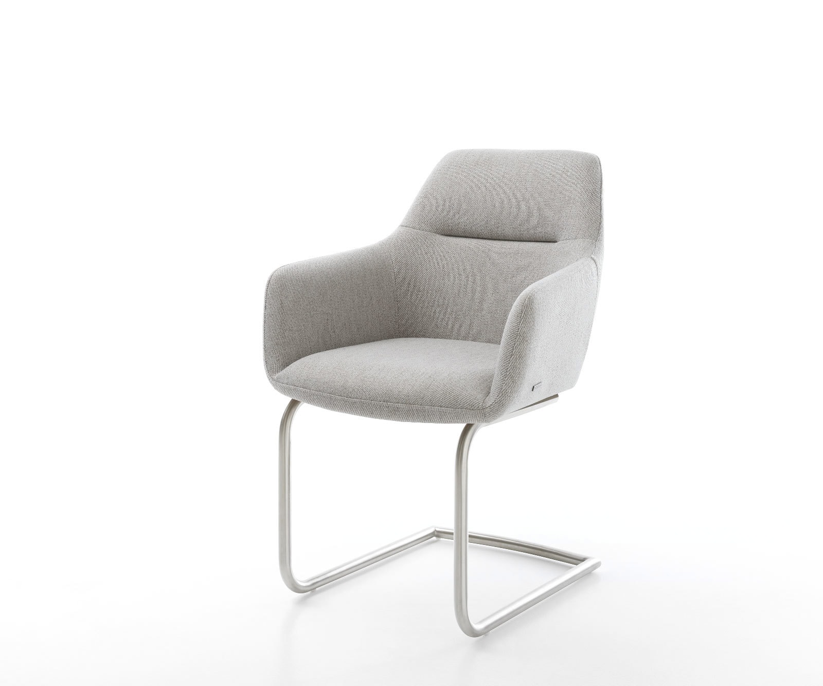 Cantilever Pejo-Flex rayures gris clair pied cantilever rond acier inoxydable brossé ressorts ensachés Cantilever Pejo-Flex rayures gris clair pied cantilever rond acier inoxydable brossé ressorts ensachés