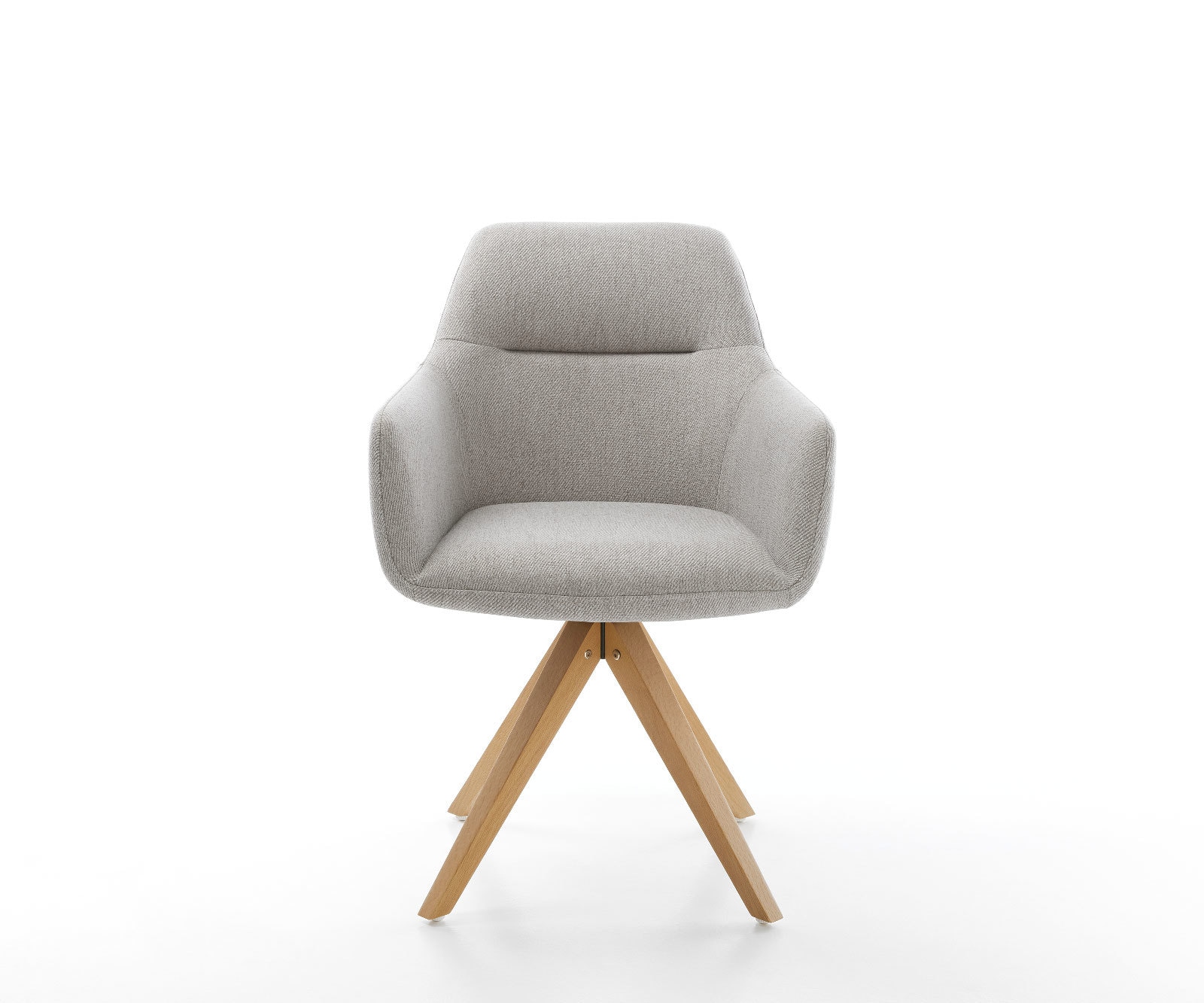 Chaise-de-salle-à-manger Pejo-Flex rayures gris clair pied en bois angulaire naturel ressorts ensachés 1 Chaise-de-salle-à-manger Pejo-Flex rayures gris clair pied en bois angulaire naturel ressorts ensachés 1