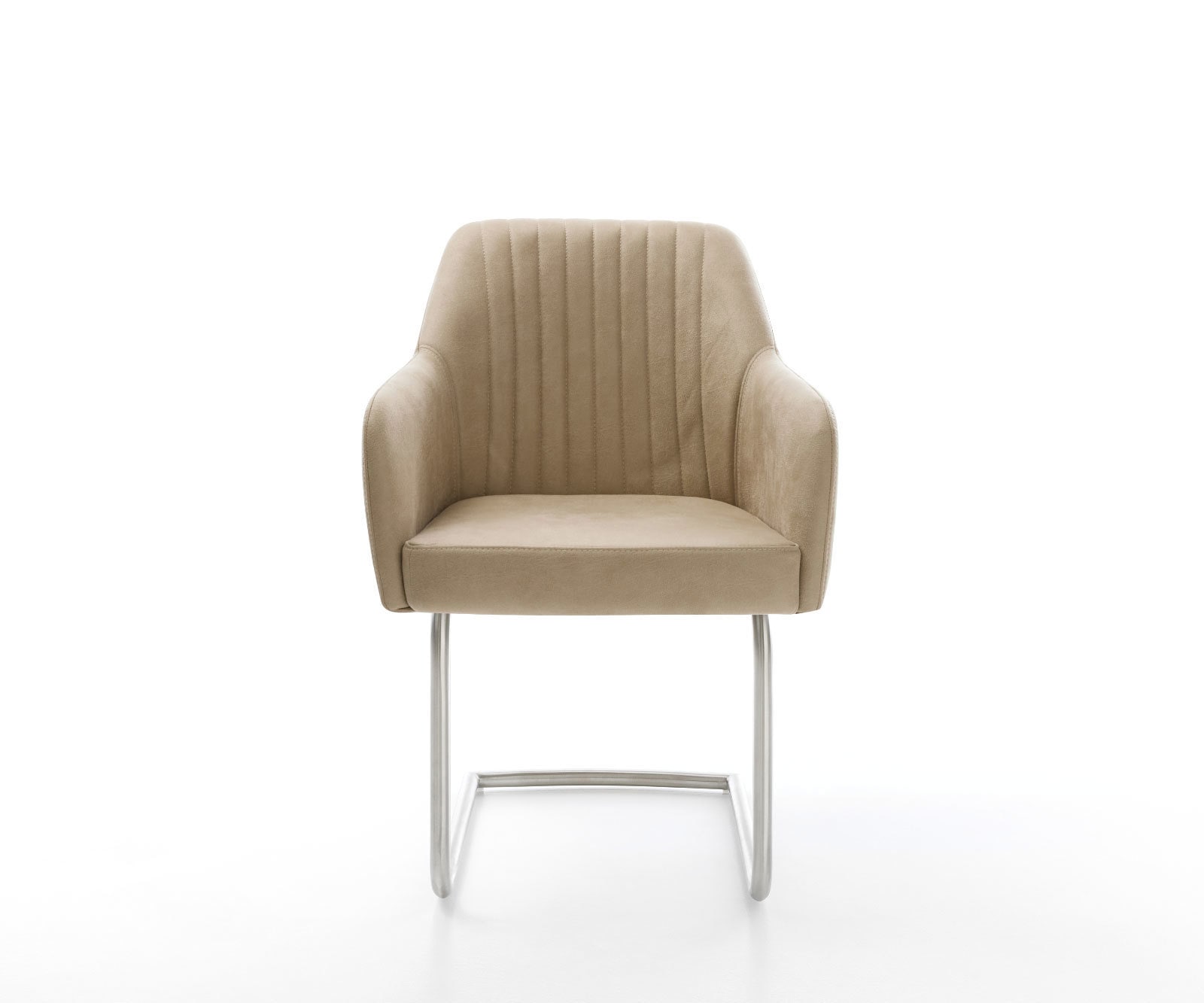 Cantilever Greg-Flex microvelours beige vintage pied cantilever rond acier inoxydable brossé ressorts ensachés 1 Cantilever Greg-Flex microvelours beige vintage pied cantilever rond acier inoxydable brossé ressorts ensachés 1