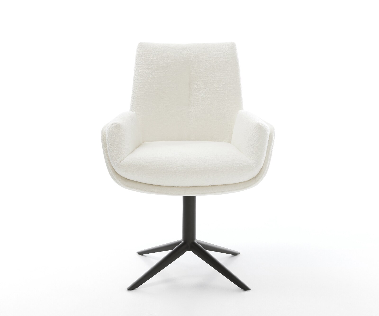 Chaise-pivotante Clea-Flex bouclé doux beige pied de chaise 4 branches noir pivotement sur 360° fonction bascule 1