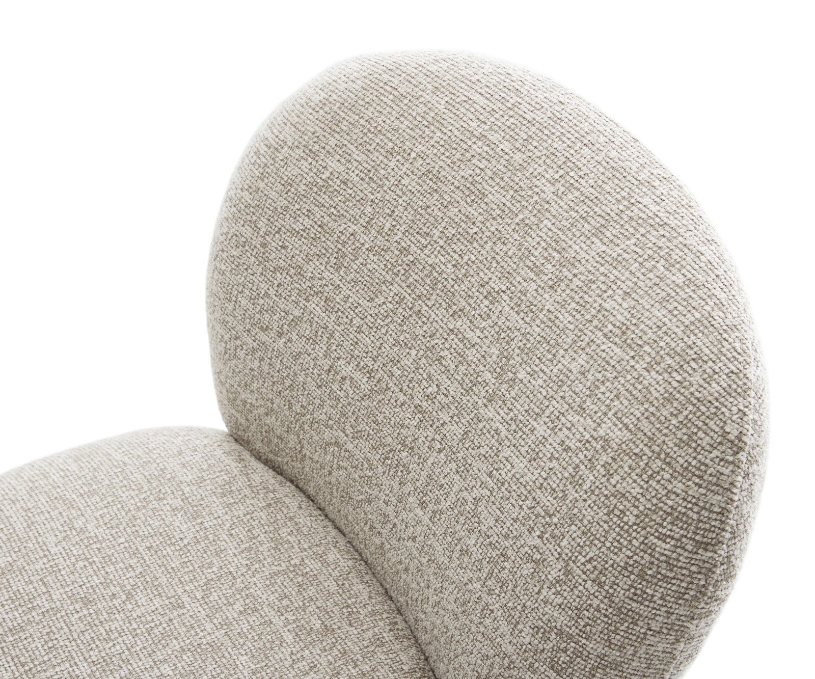 Chaise-de-salle-à-manger Nube-Flex tissu tissé doux beige pied trapèze noir resorts ensachés 4