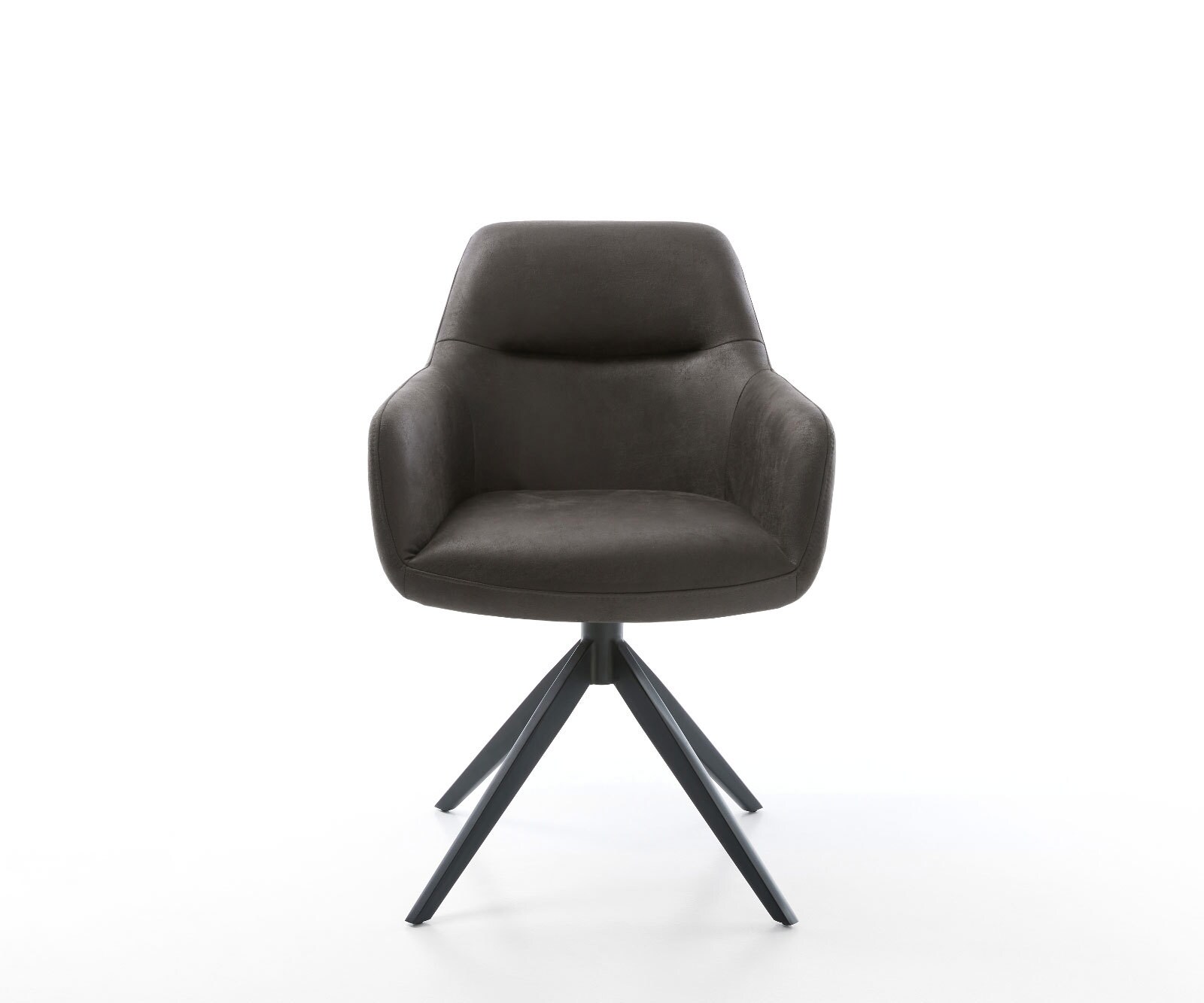 Chaise-pivotante Pejo-Flex microvelours anthracite vintage pied croisé large noir pivotement sur 360° fonction bascule ressorts ensachés 1
