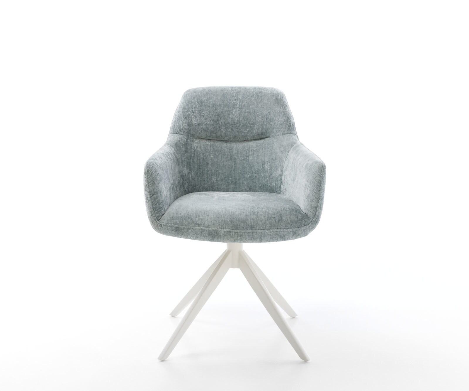 Chaise-pivotante Pejo-Flex chenille bleu pastel pied croisé large blanc pivotement sur 360° fonction bascule ressorts ensachés 1 Chaise-pivotante Pejo-Flex chenille bleu pastel pied croisé large blanc pivotement sur 360° fonction bascule ressorts ensachés 1