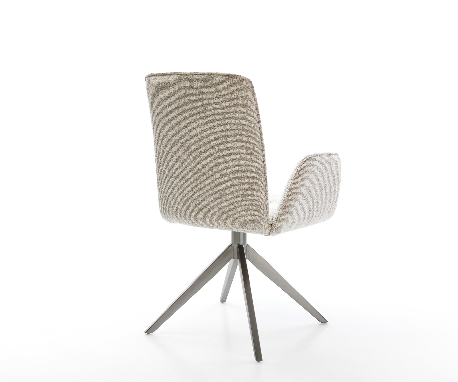 Chaise-pivotante Vinja-Flex tissu tissé doux beige pied croisé large grafiete pivotement sur 360° fonction bascule 5