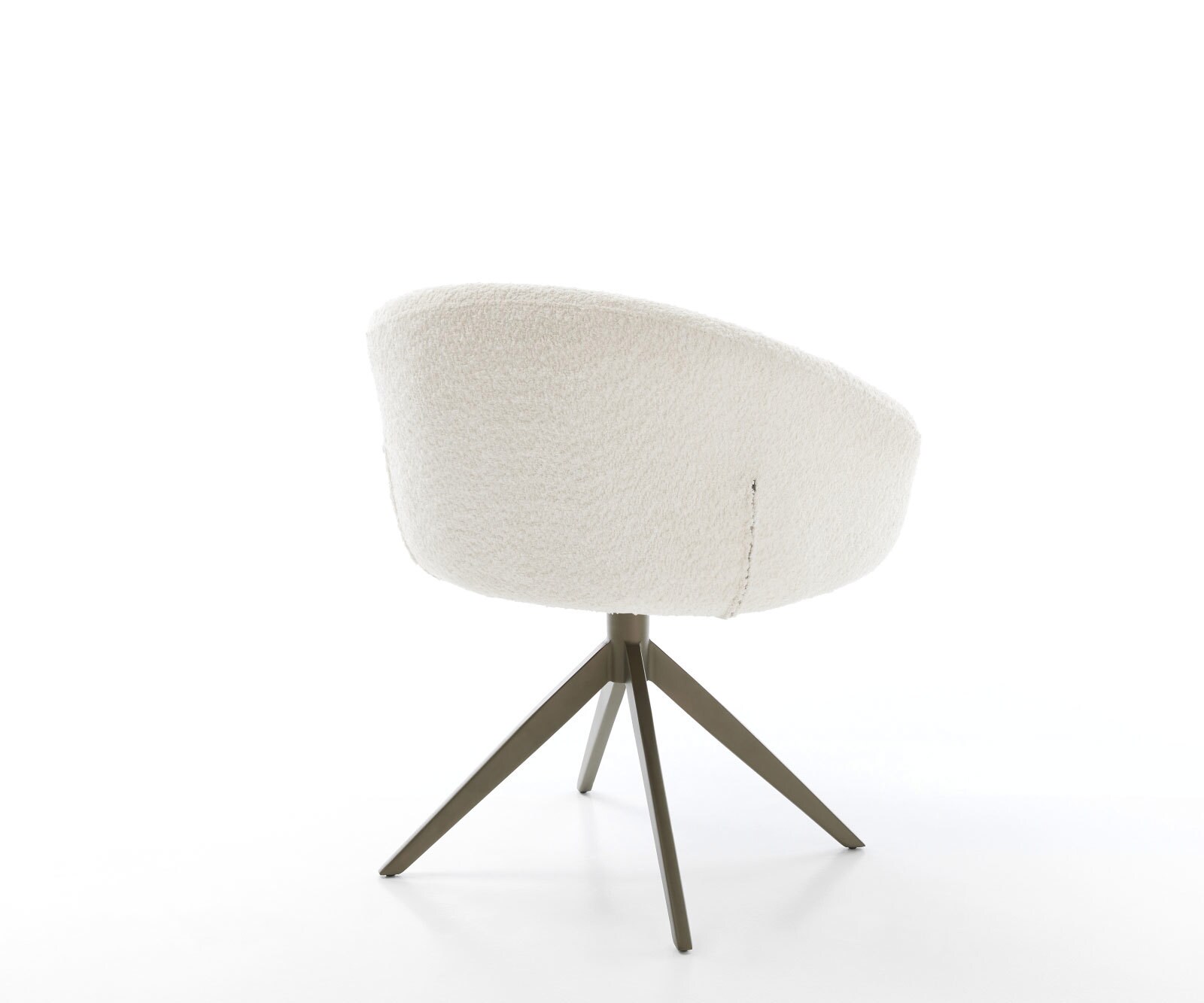 Chaise-pivotante Vinka-Flex bouclé blanc pied croisé large aspect titane pivotement sur 360° fonction bascule ressorts ensachés 1