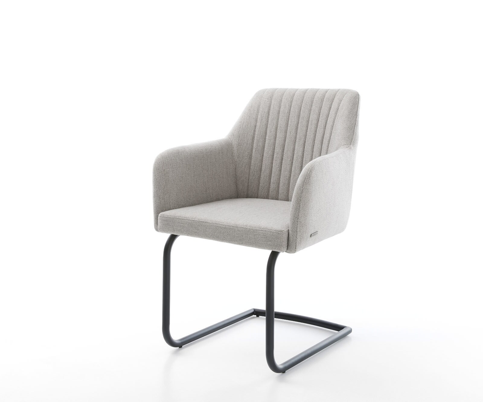 Cantilever Greg-Flex rayures gris clair pied cantilever rond noir ressorts ensachés