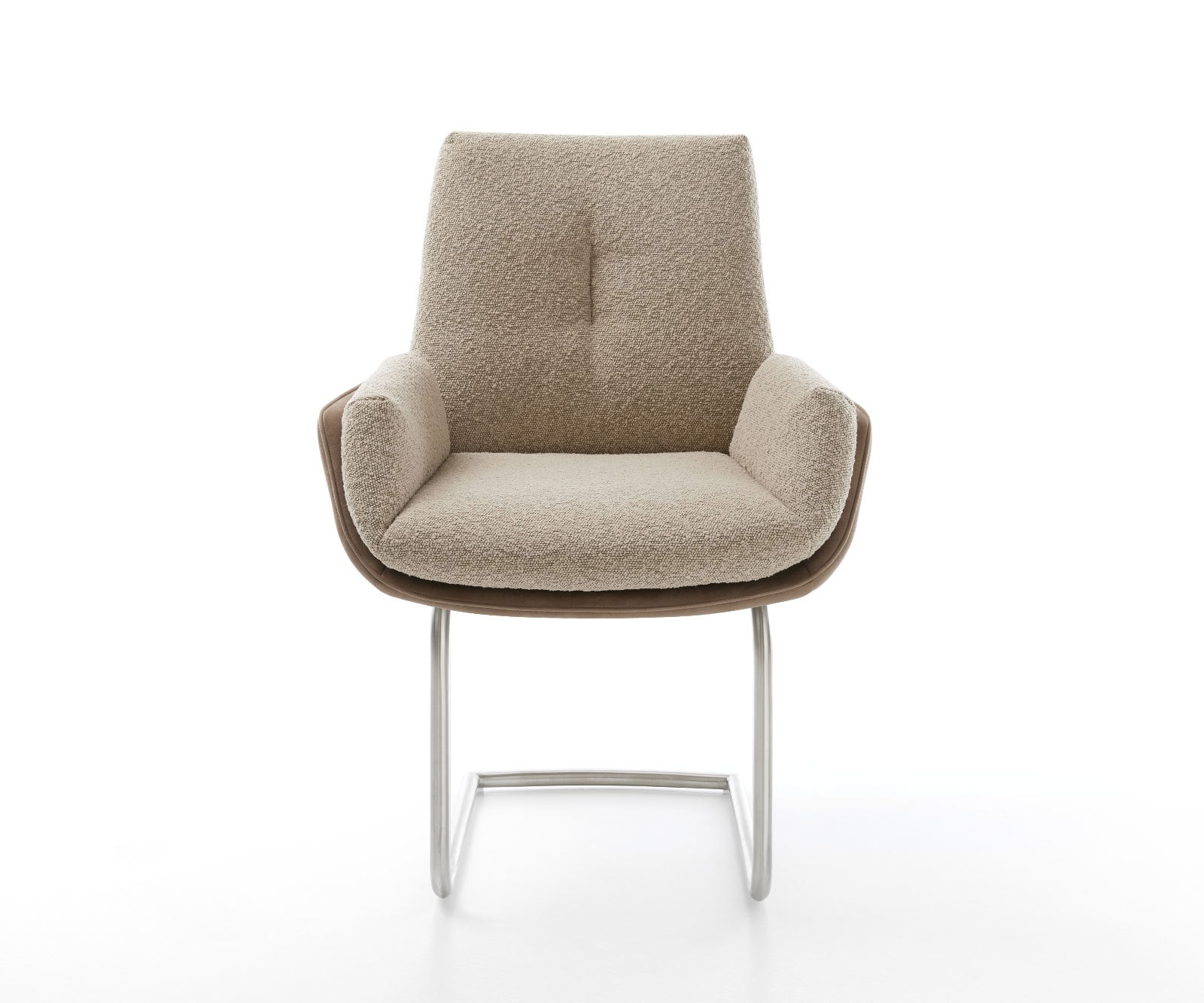 Cantilever Clea-Flex tissu mixte couleur boue pied cantilever rond acier inoxydable brossé 1 Cantilever Clea-Flex tissu mixte couleur boue pied cantilever rond acier inoxydable brossé 1