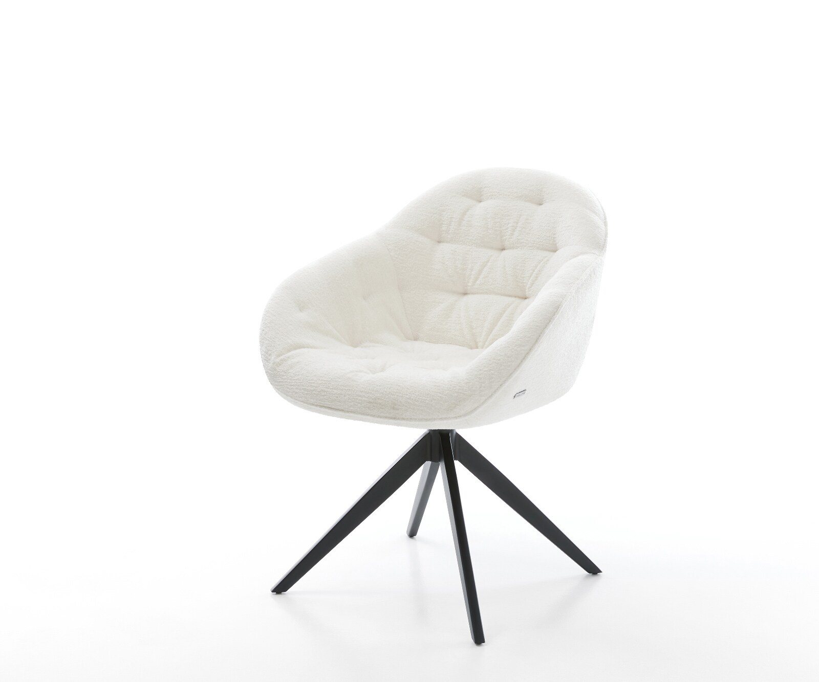 Chaise-pivotante Gaio-Flex bouclé doux beige pied croisé large noir pivotement sur 360° fonction bascule 1