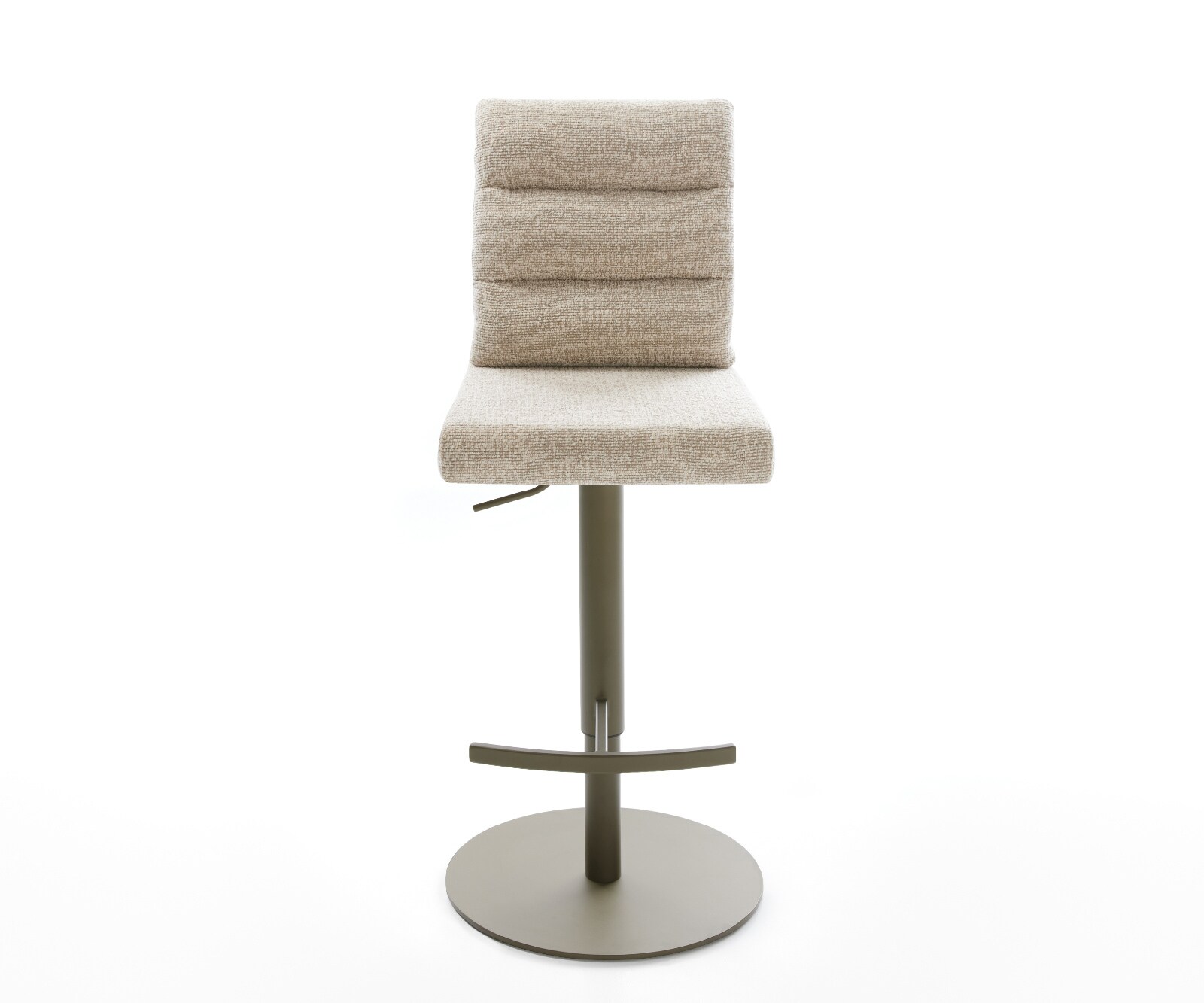 Chaise-de-bar Pela-Flex Tissu tissé doux Beige Pied pivotant réglable en hauteur couleur titane Couleur titane 2