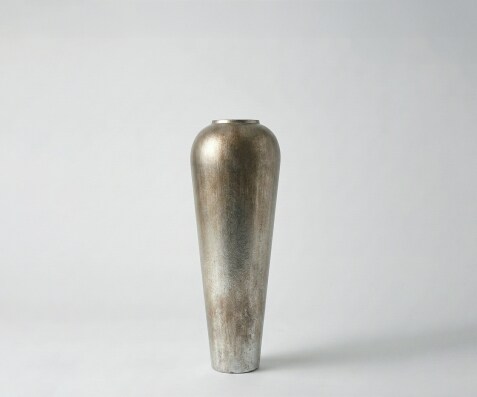 Vase Tavera l24 x P24 x H70 cm Métal Platin Aurum Fait main