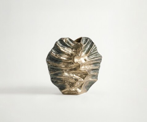 Vase Nerina l36 x P13 x H35 cm Aluminium Verde Antico Fait main