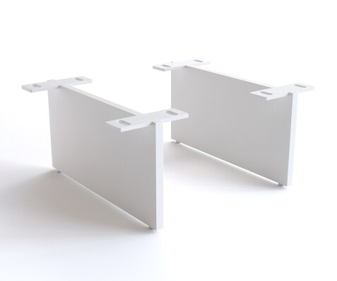 Pied effet suspendu en métal blanc 15 cm pour meubles de rangement d’une profondeur de 35 cm (lot de 2)