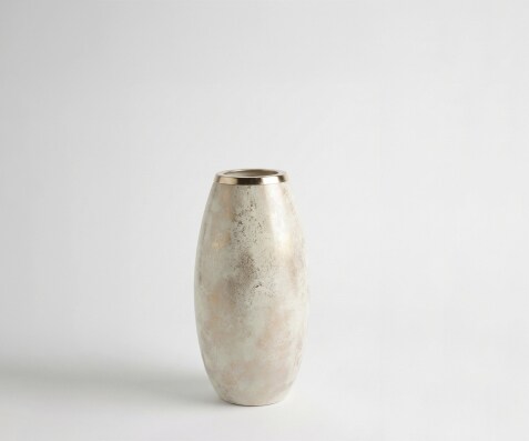 Vase Velino l22 x P22 x H44 cm Verre Alabaster Gold Fait main