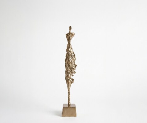 Figurine Serina l14 x P14 x H85 cm Aluminium Champagner Faite main