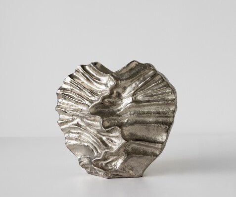 Vase Nerina l47 x P18 x H42 cm Aluminium Platin Fait main