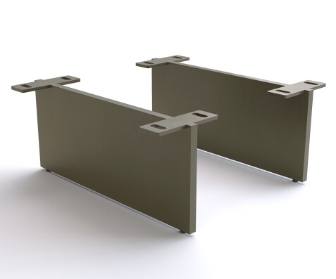 Pied effet suspendu finition effet titane 15 cm pour meubles de rangement d’une profondeur de 40 cm (lot de 2)
