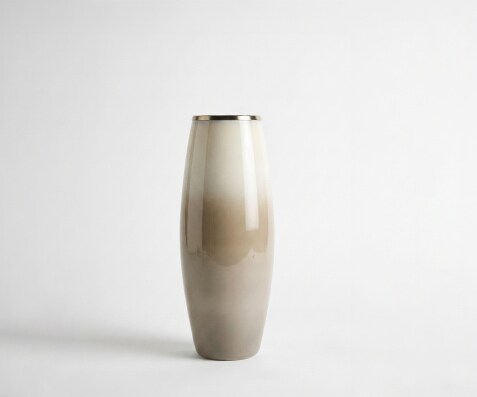 Vase Velino l24 x P24 x H60 cm Verre Vanilla Mokka Fait main