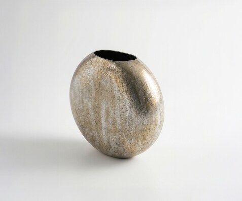 Vase Orbia l33 x P13 x H31 cm Métal Platin Aurum Fait main