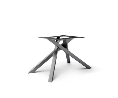 Piètement-en-croix rectangulaire en acier inoxydable graphite pour tables à rallonges de 180 à 300 cm