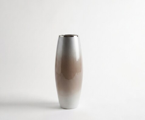 Vase Velino l24 x P24 x H60 cm Verre Mokka Opal Fait main