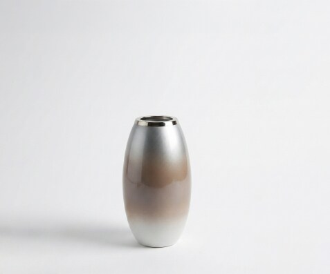 Vase Velino l22 x P22 x H44 cm Verre Mokka Opal Fait main