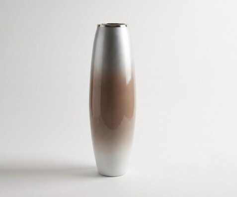 Vase Velino l25 x P25 x H79 cm Verre Mokka Opal Fait main