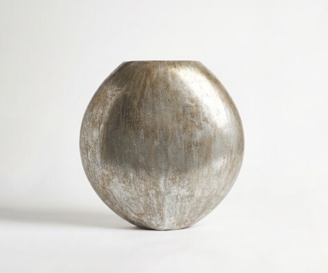 Vase Calena l81 x P33 x H84 cm Métal Platin Aurum Fait main