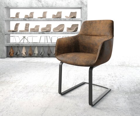 Cantilever Pejo-Flex brun antique cantilever plat noir