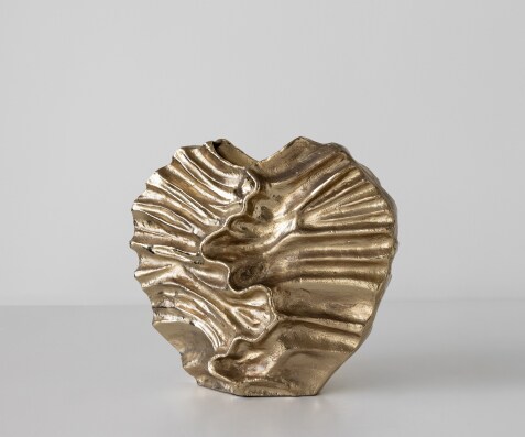Vase Nerina l47 x P18 x H42 cm Aluminium Champagner Fait main